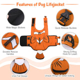 DENTRUN Dog Life Jacket for Small Dogs, Ripstop Adjustable Swim Vest with Rescue Handle, High Visibility Safety Flotation Jacket for Swimming, Boating, Beach, Pool, and Water Activities