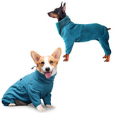 TARFEPA Dog Winter Coat, Polar Fleece Pullover Jumpsuit, Dog Sweatshirt Jacket, Fullbody Pajamas Onesie for Small Medium Large Dogs Hiking Walking Sleep, Turquoise M