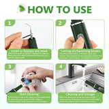 Opdent Dog Plaque and Tartar Remover - Dog Tooth Brushing Kit Electric Toothbrush for Dogs,5 Adjustable Mode& 3 Cleaning Head, Plaque Remover for Teeth Stains for Dogs and Cats (Green)