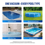 BIELMEIER Handheld Pool Vacuum with Telescopic Pole, Updated Swimming Pool Cleaner 19 GPM Powerful Suction, Cordless Pool Vacuum for Cleaning Above Ground Pools, Inground Pools, Spas, Hot Tubs
