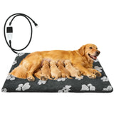 Cherishelt Heated Whelping Pad for Puppy, Dog Heating Pad with Upgraded Smart Thermostat Switch,Warm Crate Mat with Anti-bite Cord Indoor Outdoor,Constant on Function,UL&FCC Dual Certification,24x36in