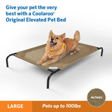Coolaroo Original Elevated Dog Bed - Breathable Off-The-Ground Pet Bed with Cooling Fabric, Joint Relief & Moisture-Resistant Fabric, 100% Recyclable, Easy Clean, Nutmeg, Large