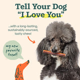 WOOF Bully Sticks Dog Treats - Chew Sticks for Dogs - Long-Lasting Dog Chew Treats - Made with Free-Range, Grass-Fed Beef - 6" Sticks - 5pk