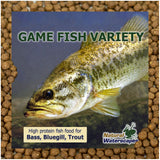 Natural Waterscapes Game Fish Food Variety | Pond and Lake Fish Food Pellets | 22 lb Bag | Feed to Bass, Bluegill, Trout, Catfish, tilapia | Floating Pellets