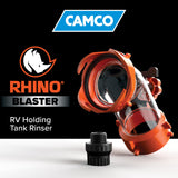 Camco Rhino Blaster RV Tank Rinser with Backflow Preventer - RV Accessories for Toilet and Waste Tank Cleaning - Essential Camper Supplies for Odor Control and Sensor Maintenance - (39080)