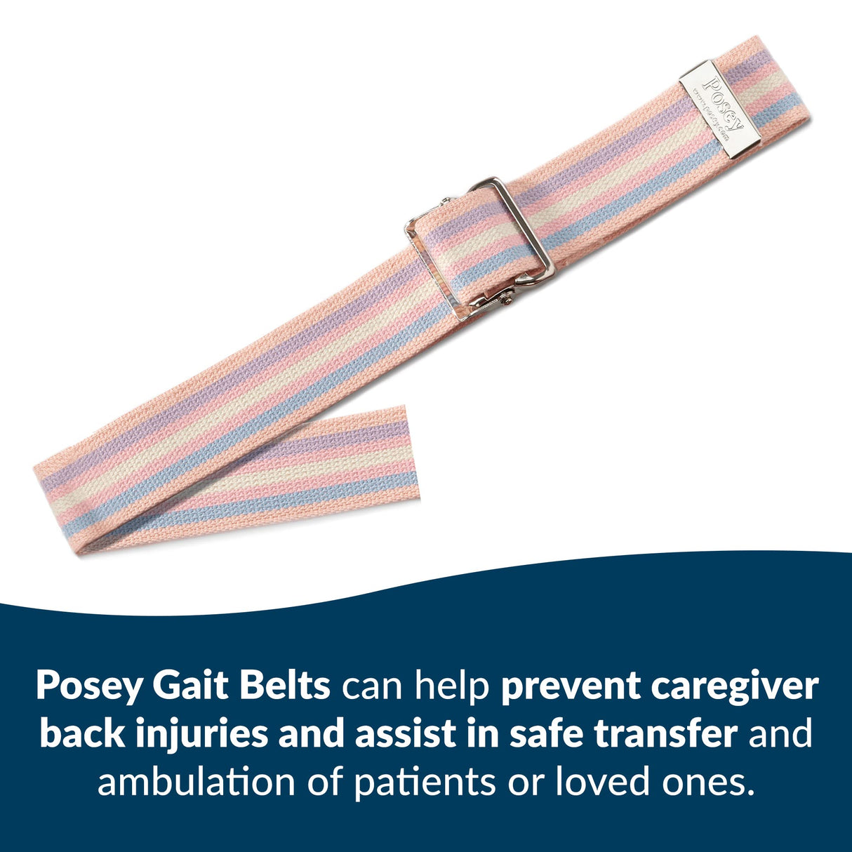 TIDI Posey Gait Belt, Pastel, Long, 74” – Walking Belt & Gait Belt – Quantity: 1 – Medical Supplies for Nurses, Physical Therapy & Home Care (6531L)