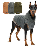Tuff Pupper Fleece Dog Hoodie Sweater | Teddy Sherpa Outer & Soft Polar Fleece Lining | Adjustable Fit Winter Coat with Hood, Leash Hole, Ribbed Cuffs | for Small Medium Large XL XXL Dogs (Grey, XXL)