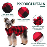Kuoser 4 Pack Dog Fleece Vest,Warm Plaid Dog Sweater with Leash Hole,Soft Turtleneck Winter Pet Jacket Dogs Coat Pullover for Small Medium Dogs Cats,Spring Fall Cold Weather Christmas Outfit, L