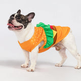 Fitwarm Halloween Dog Hamburger Costume, Funny Clothes for Small Dogs Boy Girl, Pet Fast Food Outfit, Orange, Small