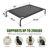 Ekisemio Elevated Dog Bed for Large Dogs, Waterproof XL Pet Cot with Breathable Mesh, Outdoor & Indoor Cooling Dog Bed, Raised Frame for Joint Support, Black