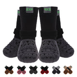 EXPAWLORER Anti Slip Dog Socks to Prevent Licking Paws, Winter Snow Dog Boots & Paw Protectors Booties for Hardwood Floors with Heart Grippers, Dog Shoes for Small Medium Large Senior Dogs Black S