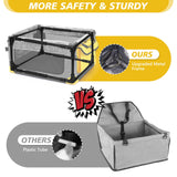 GENORTH Dog Car Seat for Small Pets Up to 20 lbs, with Storage Pocket and Dual Clip-On Safety Leash, Foldable and Washable Design