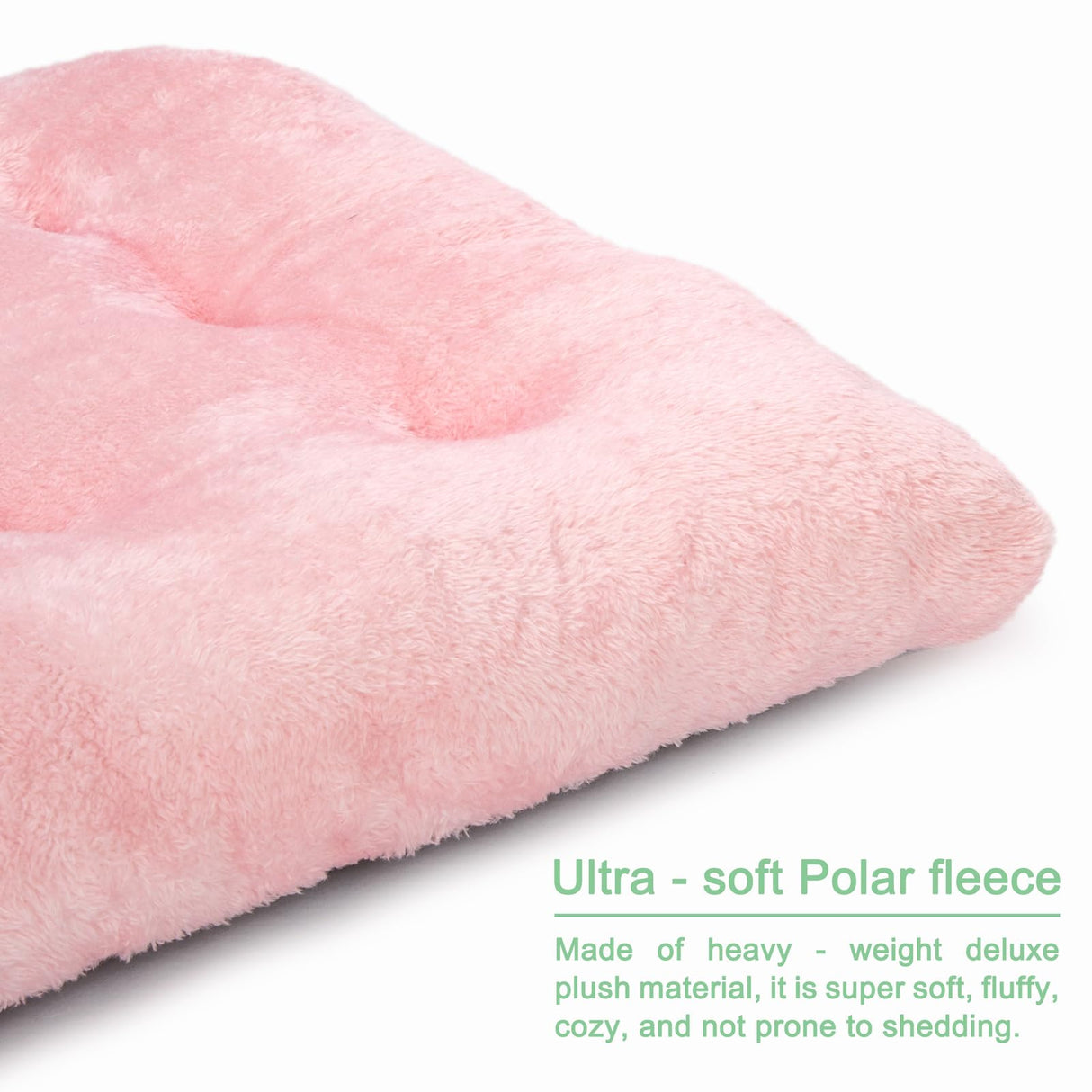 POMIU 2-Pack Washable Dog Bed, Deluxe Plush Crate Beds with Anti-Slip, Machine Washable Kennel Pad Sleeping Mat for Large, Medium and Small Dogs (2 Pack x Pink, 35.0" L x 23.0" W x 3.0" Th)