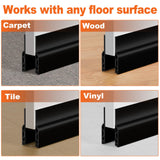 OXRQ Door Draft Stopper, Door Sweep for Bottom of Door, Weather Stripping Door Seal Gap Filler Bottom Blocker Soundproofing Cold Air Insulation Save Energy Install Quickly Easily (Black, 39‘’)