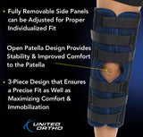 United Ortho 61018 3-Panel Knee Immobilizer, 18"