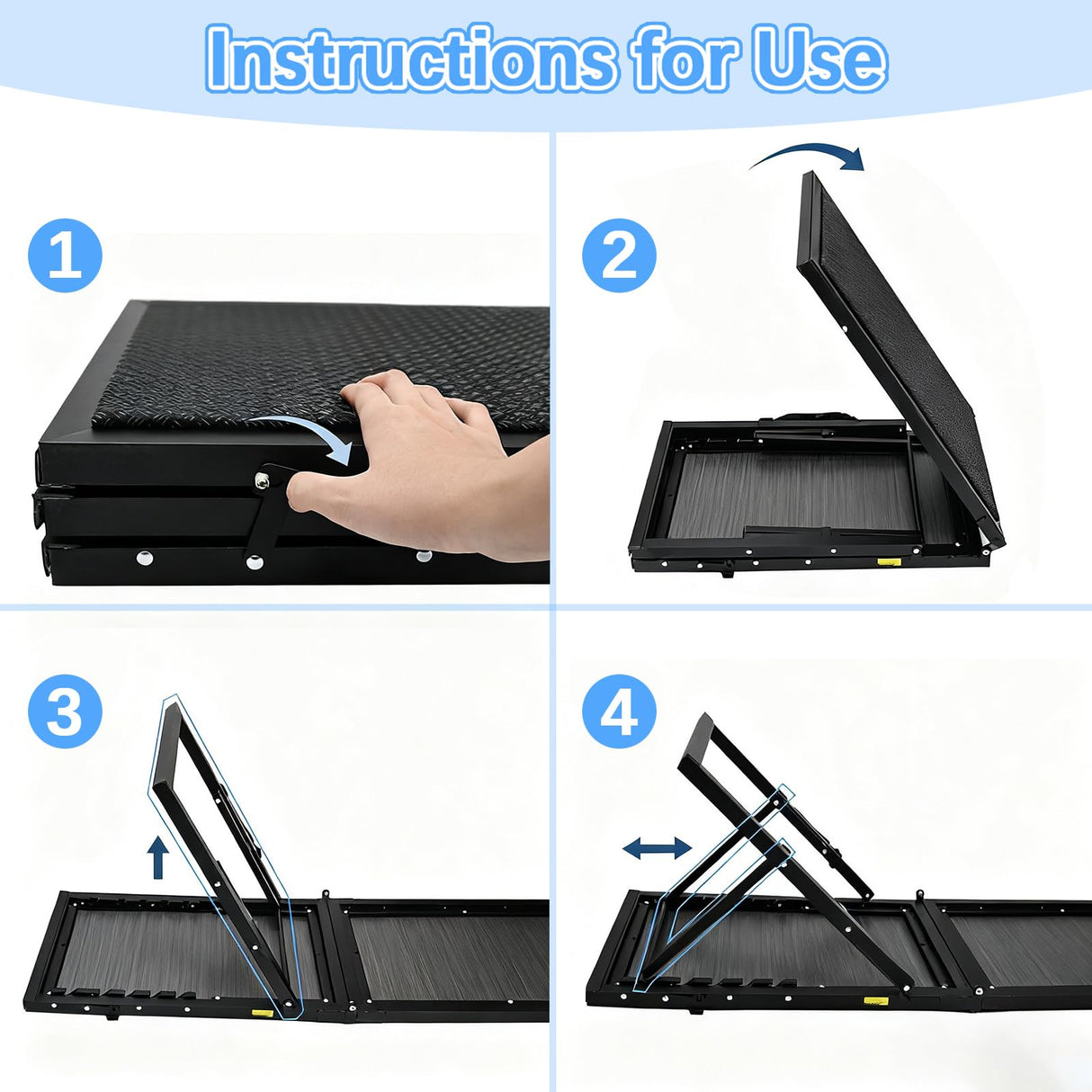 LoopTime Dog Ramp for Car,49.4"x 16.1" Dog Stairs for Large Dogs with Anti-Slip Surface,Large Folding Pet Stairs for SUV,Truck with Adjustable Height,Outdoor Portable Wide Dog Steps up to 99LBS