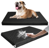 Waterproof Leather Dog Bed Crate Mat, Durable Pet Mattress for Medium Dogs, Wipeable Easy to Clean Black Vinyl Pad