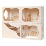 Tafit Hamster Hideout Wooden House Chamber Small Animals Pets Tunnel Exploring Toys Secret Peep Shed for Dwarf Hamsters, Syrian Hamsters, Gerbils, Hedgehogs, Rats, Mice (Living Room)
