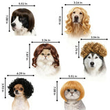 6pcs Fun Dog Wigs Suitable for Cat and Dog Cosplay Pet Wigs and Costumes Perfect for Christmas and Party Decorations