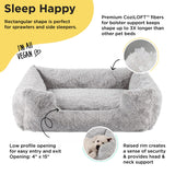 Best Friends by Sheri Lux Lounge Bed Calming Faux Fur Dog Bed, Gray, Large, 36" x 27"