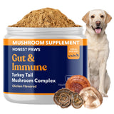 Honest Paws Turkey Tail Mushroom for Dogs - Digestive and Immune Support - Shiitake, Reishi, Maitake Mushroom Supplement Powder for Dogs - No Filler, No Additives - (30 Scoops)