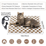 MIXJOY Heated Cat Bed, 11 Adjustable Temperature Cat Heating Pad Indoor with Timer, Pet Heat Pad for Cats Dogs, Electric Dog Heating Pads with Washable Cover, Heated Pet bed-18''x16'', Small
