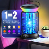 Solar Bug Zapper Outdoor, Cordless Mosquito Zapper, 4000mAh Rechargeable Bug Zapper, Electric Fly Zapper, Smart Auto ON/OFF Insect Zapper with 5 Modes for Outdoor, Patio, Kitchen, Bedroom
