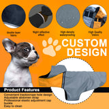 Dog Raincoat with Reflective Strip, Ultra Light Breathable Waterproof Dog Rain Jacket, Adjustable Waterproof Dog Raincoat with Hood, Suitable for Small, Medium, and Large Dogs (Grey, XL)