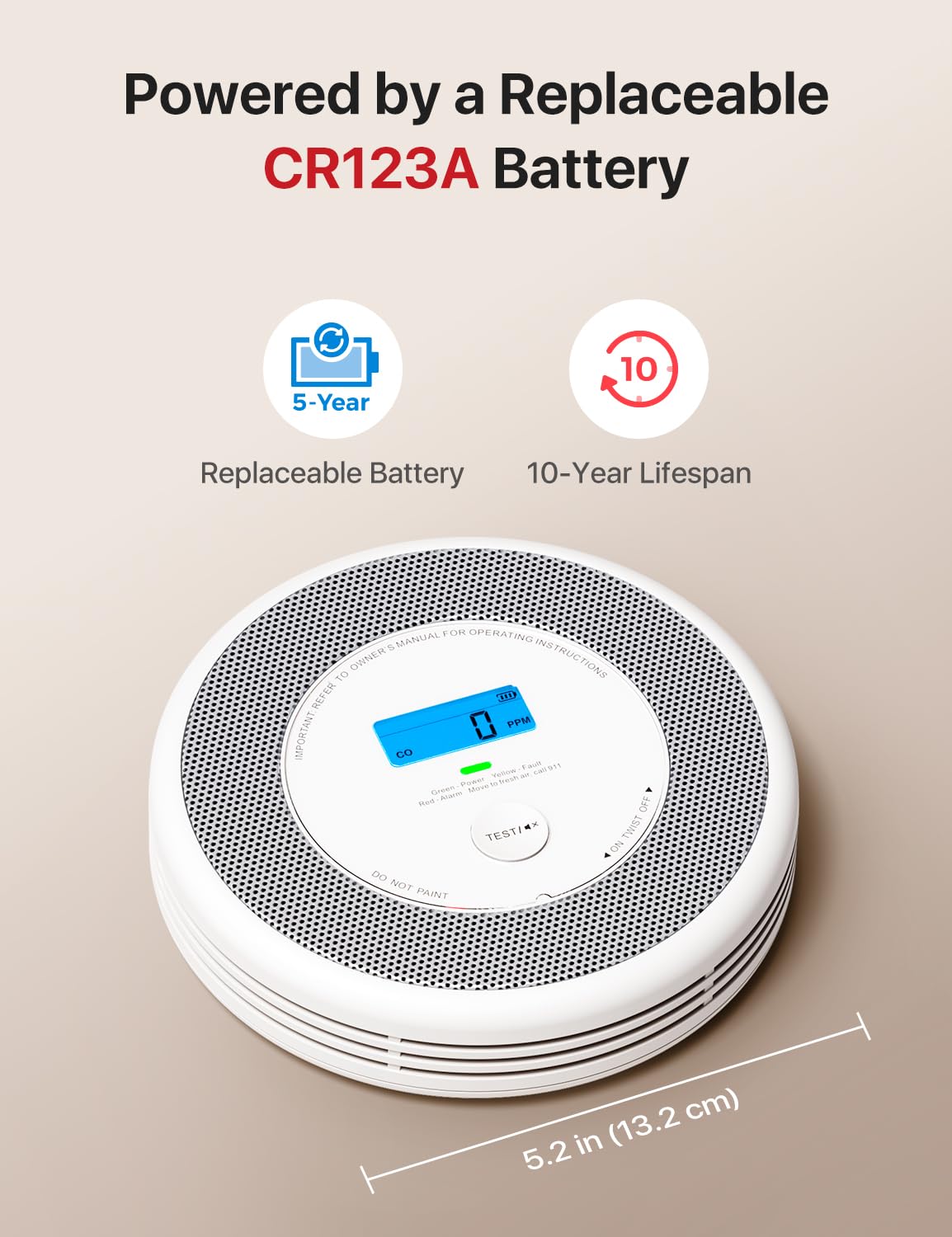 X-Sense Combination Smoke and Carbon Monoxide Detector with Voice Alerts, Smoke Detector Carbon Monoxide Detector Combo with Replaceable Battery, XP0A-SR, 3-Pack