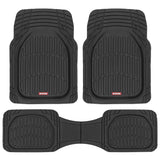 Motor Trend FlexTough Floor Mats for Cars, Deep Dish All-Weather Mats, Waterproof Trim-To Fit Automotive Floor Mats for Cars Trucks SUV, Universal Floor Liner Car Accessories, Black, Full Set