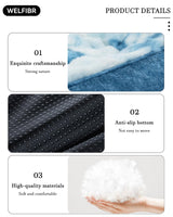 Welfibr Dog Bed with Shredded Foam Filling, 35" *25" Calming Pet Sofa with Removable Washable Cover, Soft Faux Fur Bolster Couch for Dogs, Anti-Slip Bottom (Tie-Dyed Blue, Small)