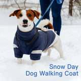 XL Winter Coat for Medium Dogs,Reflective Harness Built in | Turtleneck Dog Snowsuit with Sleeves for Snow Day Keep Warm,Outdoor Activities Water-Repellent & Windproof Jacket (Navy-Blue)