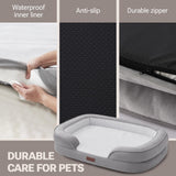 Soft Touch Orthopedic XL Dog Bed for Large Dogs with Faux Fur Top, Waterproof Pet Couch Bed with Removable Washable Cover and Supportive Foam Filling (Brown, Extra Large)