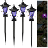 4 Pack Solar Bug Zapper Outdoor Waterproof Mosquito Zapper Outdoor Mosquito Repellent Trap Solar Powered Bug Lights for Outside Fly Mosquito Killer Outdoor for Home Camping Backyard (Elegant Style)