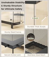 Turtle Basking Platform for 18-19 Inchs Wide Aquariums - Last Long Stainless Steel Supports & Mesh, Non-Slip Ramp for Aquatic Turtles, Turtle Tank Accessories (Extra Large)