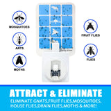 Blue Light Bug Catcher Indoor Plug in, Gnat Traps for House, Indoor Fly Trap for Fruit Fly, Moth and Mosquito, Flying Insect Catcher, 4 Device+8 Refills