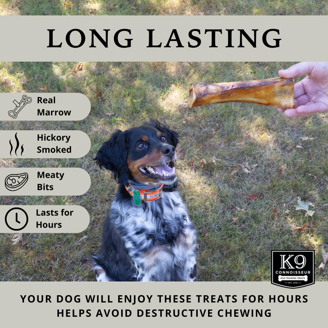 K9 Connoisseur Beef Marrow Large Dog Bones Long Lasting for Aggressive Chewers - USA Made Single Ingredient Champ Bones for Large Dogs Over 50 Pounds - 3 Pack