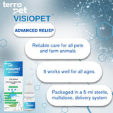 TERRAPET Visiopet Pet Eye Drops - Eye Drops for Dogs and Cats Vet-Recommended Dog Eye Infection Treatment to Soothe Infection Allergy,Relieve Dry Eyes Pink Eyes, Pet Tear Stain Cleaner 1/8 oz /5 ml