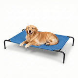 STARLATTA Elevated Dog Bed for Large Dogs, Washable Raised Cot with Skid-Resistant Feet, Waterproof Cooling Dog Beds with Oxford Cloth, Indoor/Outdoor Use, Blue 50in