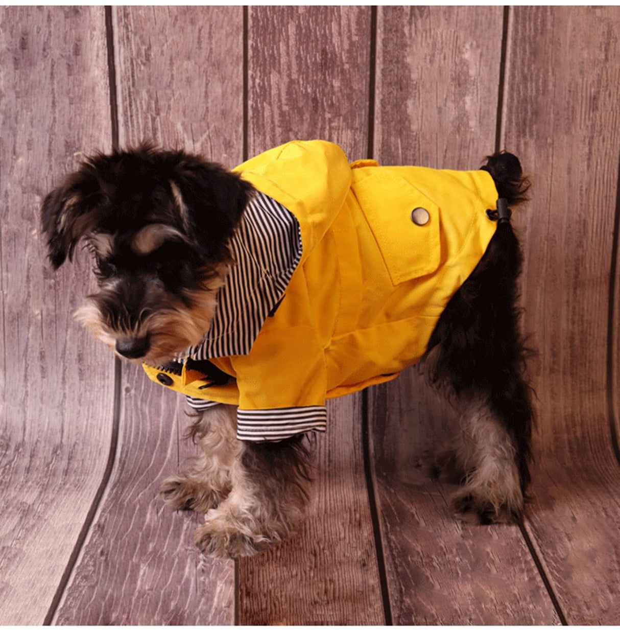 Dog Raincoat Jacket with Zip up Yellow rain Coat Hoodie Water Resistant Stylish Dog Raincoats (Large,Yellow)