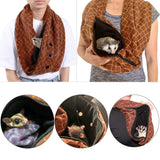 Pet Bonding Scarf - Carry Bonding Pouch - for Chinchillas, Hedgehogs, Rats, Sugar Gliders, Guinea Pigs, Rabbits, Hamsters, Gerbils, Squirrels, Ferrets, Kittens, Parrots, Birds, Reptiles (Black)