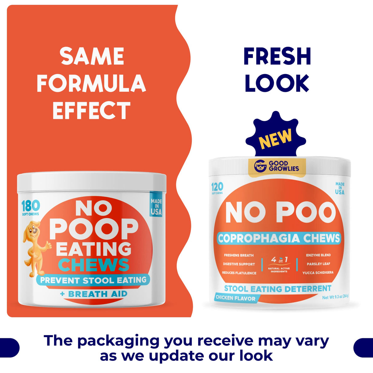 Chew No Poo - Coprophagia Treatment for Dogs - Prevent Dog Poop Eating - Natural Stool Eating Deterrent + Breath Aid - Probiotics & Digestive Enzymes - Boosts Gut Health - Made in USA - 120 Soft Chews
