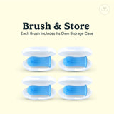 Jasper Dog Toothbrush, 360 Degree Dog Tooth Brushing Kit, Cat Toothbrush, Canine Dental Care & Teeth Cleaning Kit, Pet Finger Tooth Brush, Use with Pet Toothpaste, 4-Pack Blue