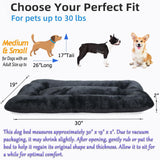 zihapgpzp 30 Inch Dog Crate Bed for Medium Size Dogs,Comfort Fluffy Plush Kennel Pad with Non-Slip Bottom,Machine Washable Pet Sleeping Mat,30"x19",Black