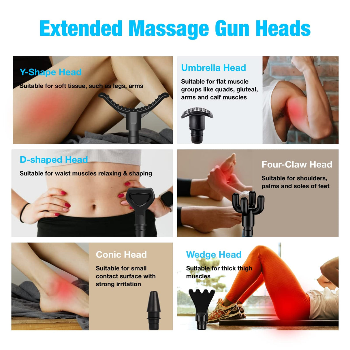 AiRelax Massage Gun Attachments for Hypervolt Go, Upgraded 15 PCS Massager Heads to Meet Different Needs for Deep Tissue Muscle Massage Gun, Plug-n-Play Accessories Easy to Use