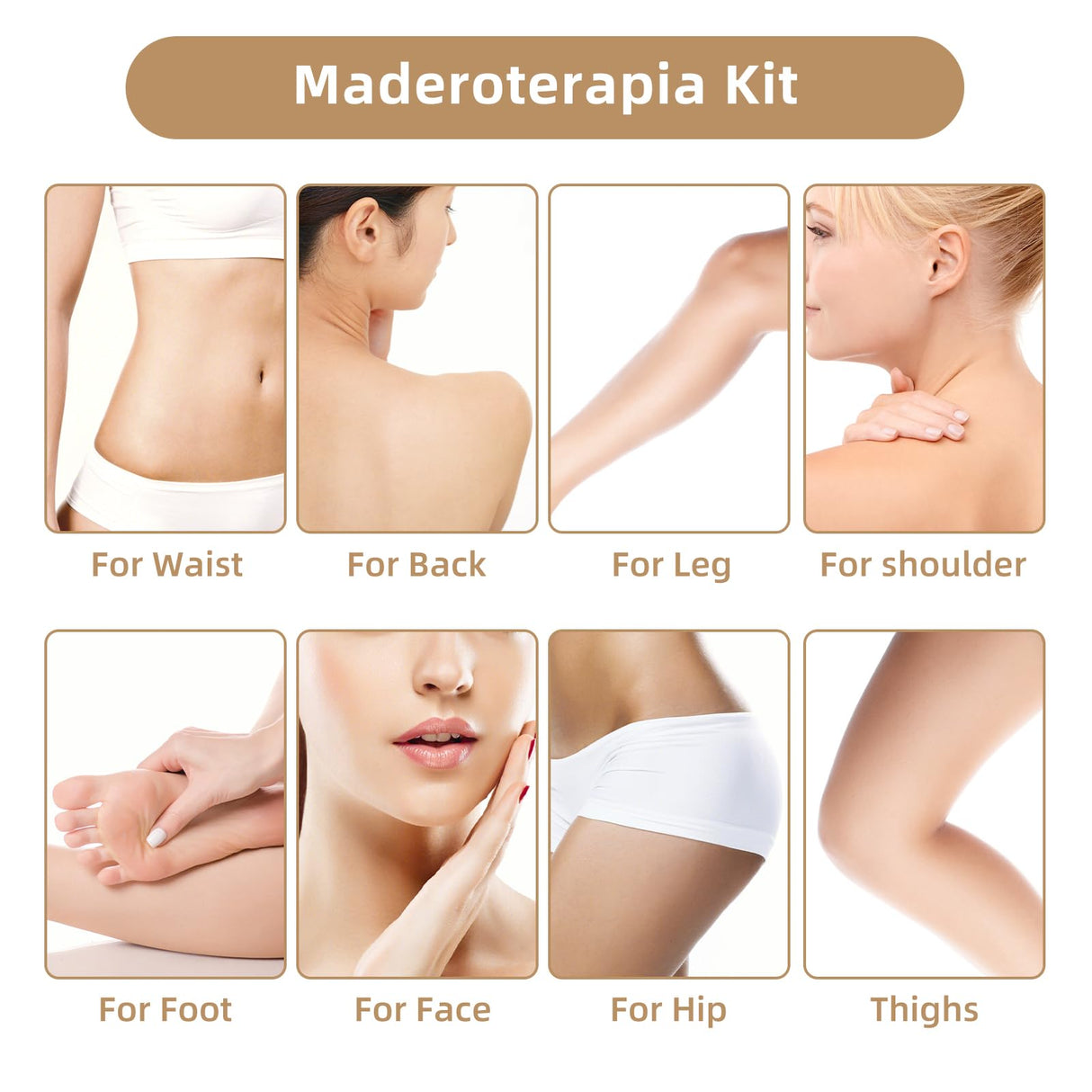 7 Pack Wood Therapy Massage Tools, Lymphatic Drainage Massager, Professional Maderoterapia Kit, Body Shaping, Anti-Cellulite, Back and Muscle Pain Relief, Wooden Body Sculpting Tools Set (7 Pack)