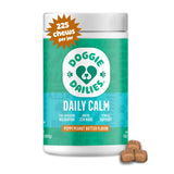 Doggie Dailies Calming Chews, Melatonin & Chamomile for Stress Relief, Relaxation & Anxiety (Peanut Butter, 225 Soft Chews)