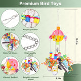 Bird Toys for Parrots and Conures, Colorful Chew Sneakers, Bell Balls, Acrylic Pacifiers, Durable Toys for Small and Medium Birds, Hanging Bird Cage