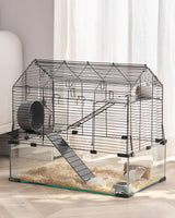 VEVOR Hamster Cage, 360° Viewing Transparent Hamster Habitats, Small Animal Cage, 22.8 x 15 x 21.3 in, Ventilated Pet Mouse Cages with Water Bottle, Portable Hamster House for Rats, Guinea Pigs