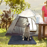 GNarbor Rollup Camping Outdoor Dog Bed,Portable Dog Travel Mat with Carry Handles for Medium Large Dogs Waterproof Washable Pet Pad,42 * 28”Dark Blue